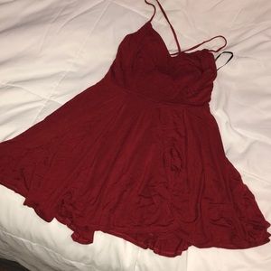 Red jersey mini dress